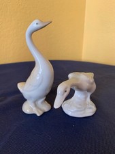 Porcelain Stretching Goose Figurine with Open Beak — listing 2