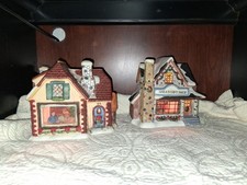 Ceramic Lighted Christmas Village Barn with Silo, Snow-Covered Red Barn Figurine — listing 3