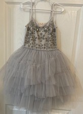 Tutu du Monde Girls' Ivory Tulle Tiered Party Dress with Pearl & Sequin Embellished Bodice — listing 5