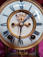 Antique Ansonia Crystal Regulator Mantel Clock with Gilt Bronze Rococo Case and Mercury Pendulum — listing 4