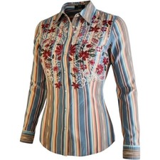 Lucky & Blessed Boyfriend Jeans with Embroidered Steer Skull & Floral Design, Size 12 — listing 3