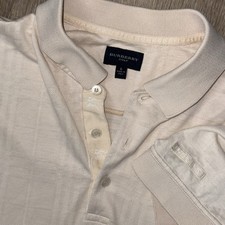 Burberry London Blue Piqué Cotton Polo Shirt with Nova Check Placket, Size L — listing 4