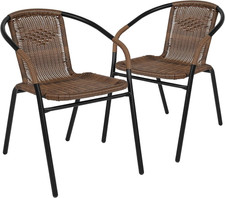 Vintage Stacked Rattan Bentwood Arm Chair with Upholstered Seat Cushion — listing 4
