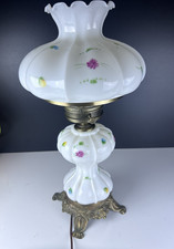 Vintage Brass Two-Tier Cylindrical Glass Hurricane Table Lamp — listing 2