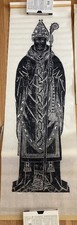 Framed Medieval Knight Brass Rubbing on Dark Paper — listing 4