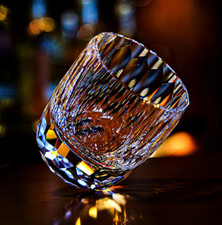 Cut Crystal Old Fashioned / Whisky Tumbler, Diamond and Fan Pattern — listing 6