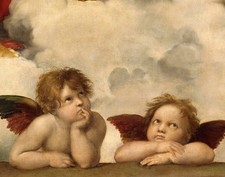 Framed Print of a Sistine Madonna Cherub (Raphael Detail) — listing 2