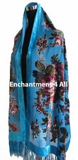 Silk Burnout Velvet Beaded Scarf/Shawl with Rhinestone Detailing — listing 3