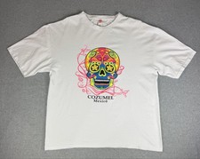 Cozumel Mexico Souvenir T-Shirt, Teal, Palm Tree Stamp Graphic — listing 3
