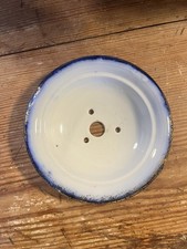 Antique Flow Blue Pierced Drainer / Mazarine Plate with Gilt Accents — listing 2
