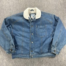 Camel Cigarettes Light Blue Denim Jean Jacket with Sherpa Shearling Lining, Men's XL