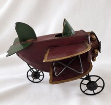 Decorative Metal Biplane Model Sculpture with Working Propeller — listing 4