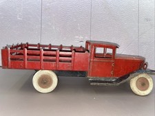 Antique Pressed Steel Model A Coupe Toy Car, Blue with Yellow Disc Wheels — listing 6