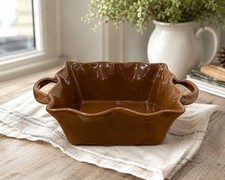 White Rectangular Ceramic Baking Dish with Black Rim Trim — listing 3