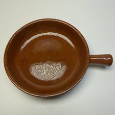 Vintage Terracotta Cobalt Blue Glazed Round Baking Dish / Pie Plate — listing 4