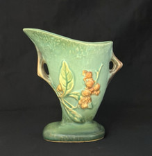Roseville Pottery Bittersweet Compote, Gray, #863-4 — listing 4