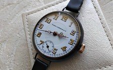 Antique Trench-Style Ladies' Wristwatch with Enamel Dial, Maker Unknown — listing 2