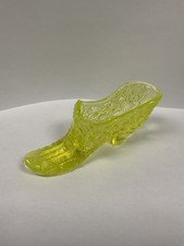 Uranium Glass Slab / Tile with Center Hole, 4 x 4 inch, Yellow-Green Vaseline Glass