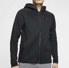 Nike Basketball Therma Winterized Full-Zip Hoodie, Black/Heather Gray Colorblock with Woven Overlay — listing 4