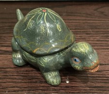 Vintage Ceramic Turtle Figural Covered Jar with Butterfly Finial — listing 5