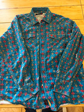 Ariat Men's Long Sleeve Button-Down Western Shirt, Blue Geometric Medallion Print, Size XXXL