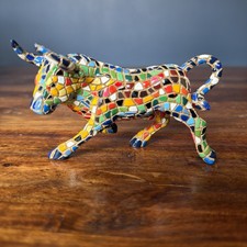 Toros Barcino's Trencadís Mosaic Bull Figurine, Black Gaudí-Style