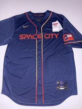 Houston Astros Space City Connect Stadium Giveaway (SGA) Jersey, Navy Blue and Orange, Adult M — listing 2
