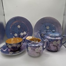 Hand Painted Japanese Lusterware Tea Set Cherry Blossom Motif — listing 5