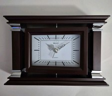 Wallace Silversmiths Quartz Mantle Clock with Pendulum Mahogany Finish — listing 2
