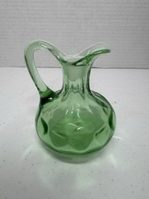 Set of 4 Small Vintage Green Glass Bottles (Miniature Apothecary/Souvenir Bottles)