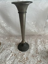 Pewter Trumpet-Form Bud Vase with Ruffled Rim — listing 3
