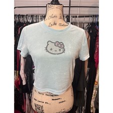 Hello Kitty by Sanrio Gray All-Over Print Puff-Sleeve T-Shirt