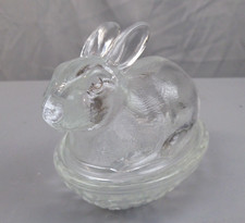 Yellow Glass Bunny on Nest Covered Candy Dish, 4.5 inch — listing 3