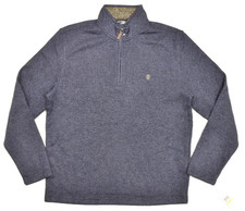 Izod Men's Quarter-Zip Sweater Fleece Vest, Heather Gray with Navy Trim — listing 4