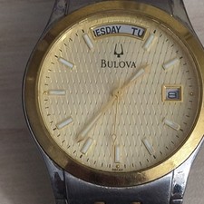 Bulova Two-Tone Diver-Style Watch with Blue Dial and Rotating Bezel — listing 2