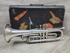 Antique Silver-Plated Cornet with Top-Action Piston Valves — listing 3