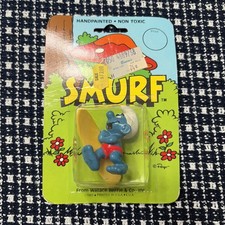 Vintage Surfer Smurf PVC Figurine with Yellow Surfboard — listing 6