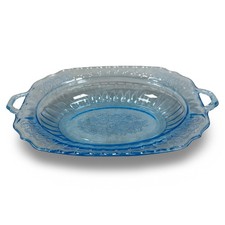 Pink Depression Glass Square Luncheon Plate, Mayfair 'Open Rose' Pattern — listing 3