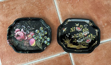 Vintage Chinoiserie Snack Set - Oval Plate with Matching Teacup, Brown Floral & Greek Key Pattern — listing 6
