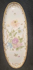 Gerold Porzellan Bavaria Lavender & Gold Hand-Painted Floral Oval Tray/Platter — listing 5