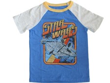 Star Wars Boys' Short-Sleeve Button-Up Chambray Shirt with All-Over Character Print