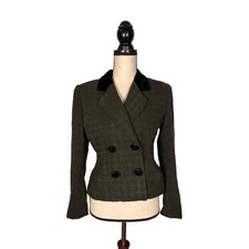 Christian Dior Vintage Cropped Double-Breasted Jacket with Naval Braid Trim, Size M