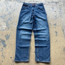 Vintage 1990s Tommy Hilfiger Denim Bib Overall Shorts (Shortalls) with Big Flag Logo — listing 6