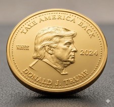 Trump July 13 2024 Assassination Attempt Gold-Tone Commemorative Coin "Fight Fight Fight", listing 5