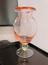 Vintage Watermelon Depression Glass Optic Panel Footed Vase/Parfait — listing 4