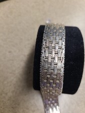 Milor Sterling Silver 925 Woven Mesh Reversible Bracelet, 7" L x 5/8" W, 21g — listing 2