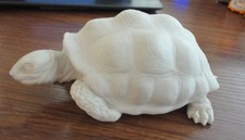 Vintage Bisque Porcelain Anthropomorphic Turtle Figurine with Bonnet Holding Ladybug — listing 2