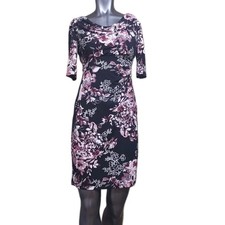 Connected Apparel Black & White Geometric Print Sleeveless Sheath Dress, Size 10 — listing 2