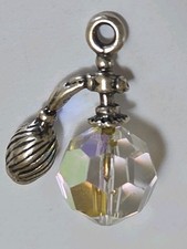 Vintage Figural Perfume Bottle Charm Bracelet with Multicolor Rhinestones and Faux Pearls — listing 4