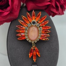 Art Deco Style Rhinestone Sunburst Pendant Necklace — listing 2